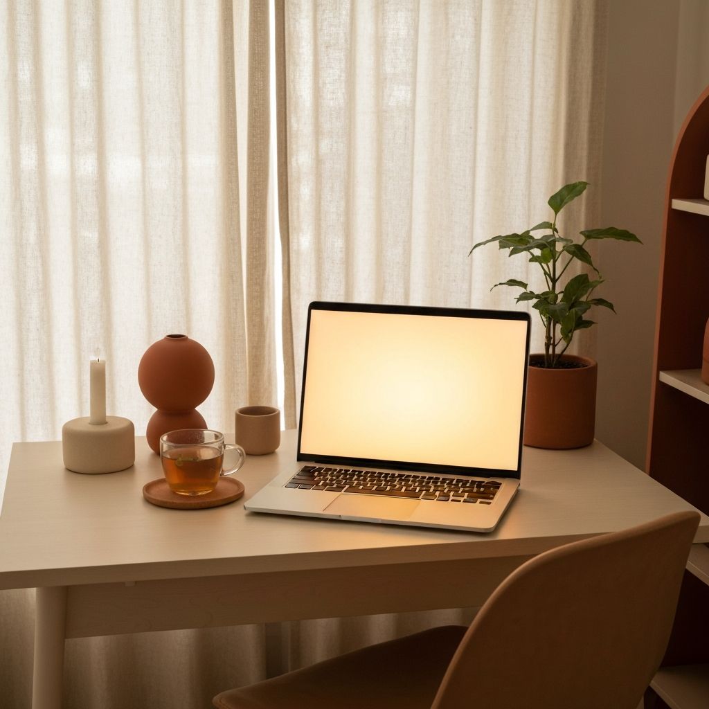 Ambiente acolhedor para consulta online de terapia sexual